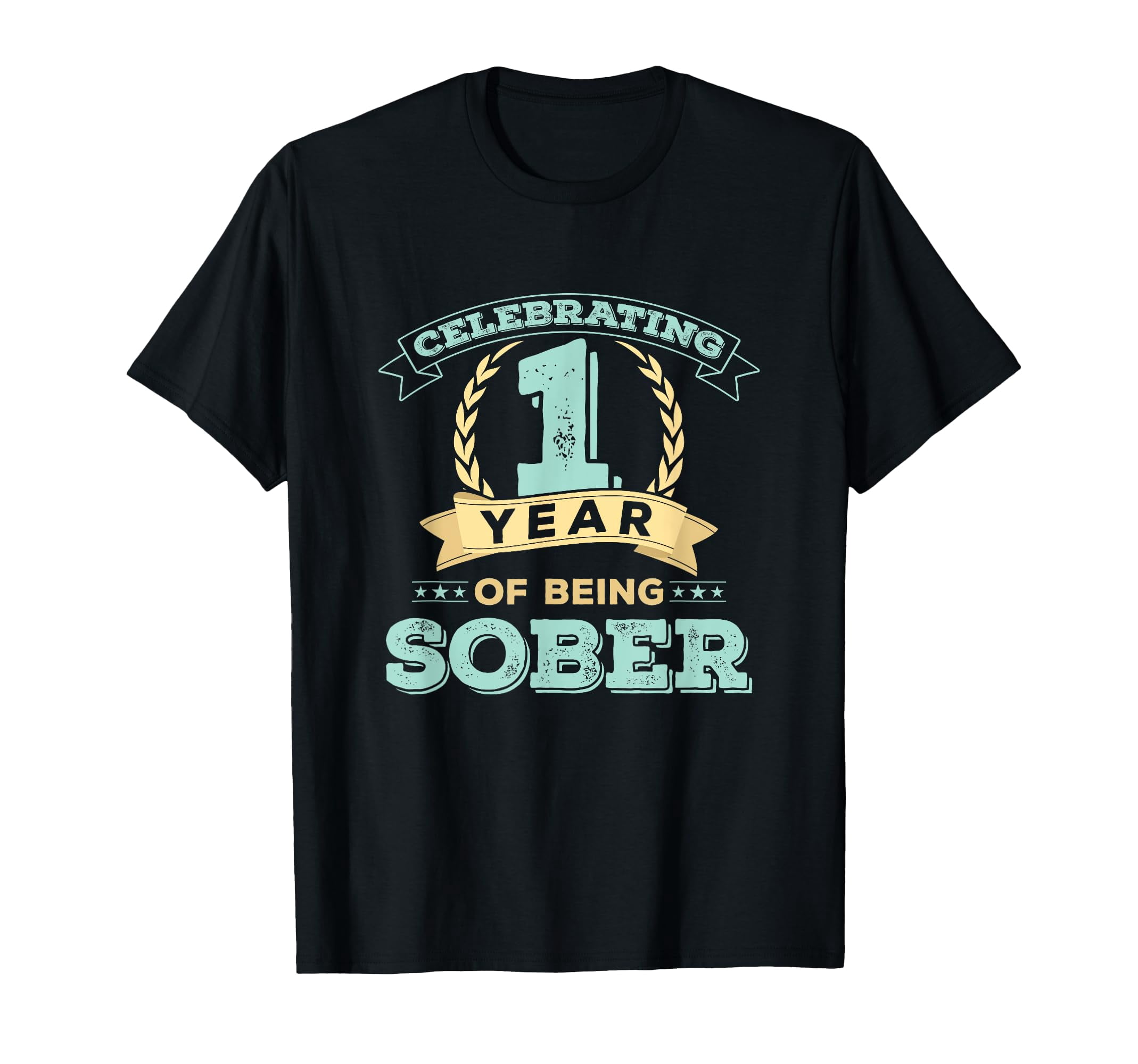 Celebratory 1 Year Sober Anniversary T-Shirt - Recovery Gift for Men ...