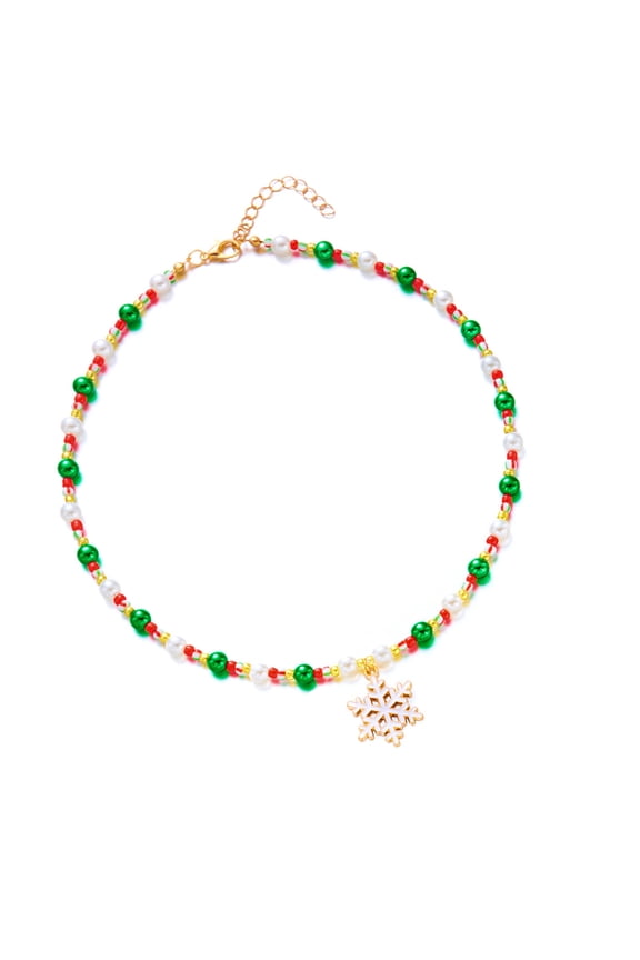 Celebratory Alloy Sphere Snowflake Chain For Christmas Party And Holiday Present Giving