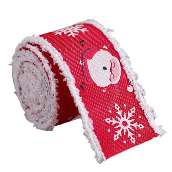 Celebratory Rose And White Soft Border Ribbon With Ice Plan Flexible Decorative Tie For Christmas Donations