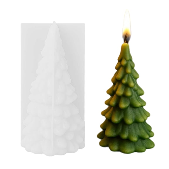 Celebratory Snowfigure Christmas Tree Silicone Cast For Waxlights Chocolate And Party Deck
