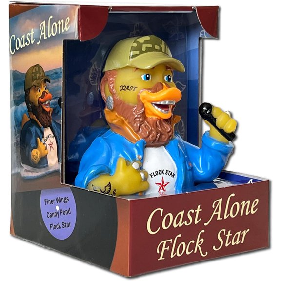 CelebriDucks Coast Alone - Flockstar Rubber Duck Collectable Novelty Gag Bath Toy Figure For All Ages