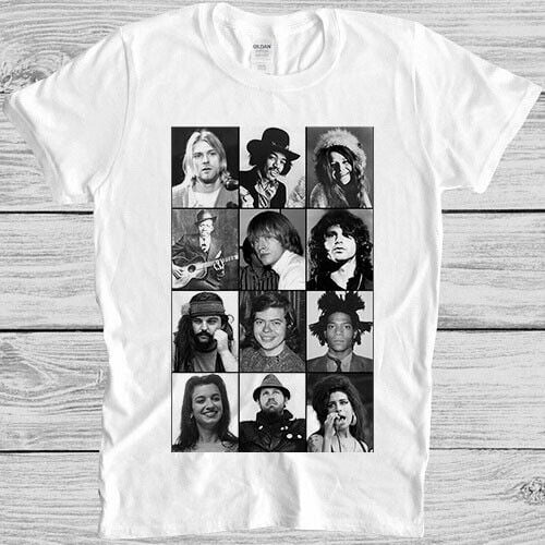 Celebrities That Died Age 27 Rock Stars Famous Music Rock Gift Tee T ...