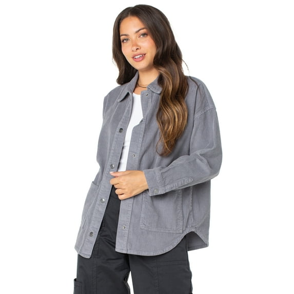 Celebrity Pink Corduroy Juniors Shacket, Sizes XS-XXXL