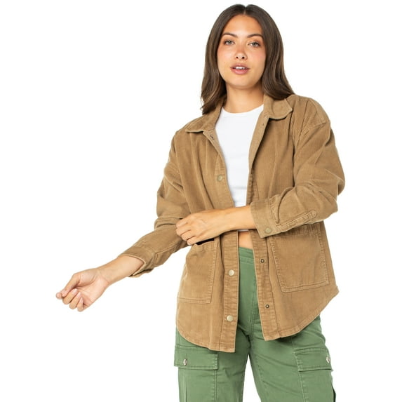 Celebrity Pink Corduroy Juniors Shacket, Sizes XS-XXXL