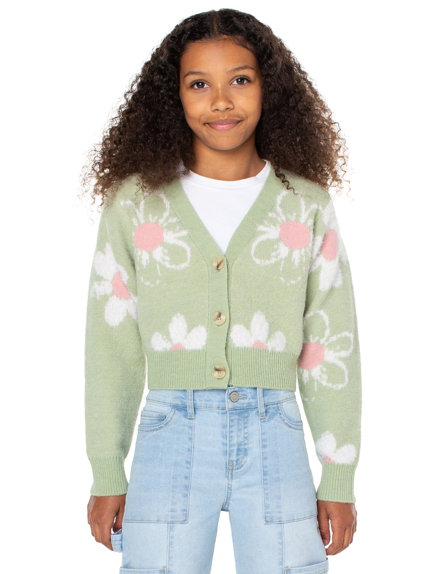 Girls button up clearance sweater
