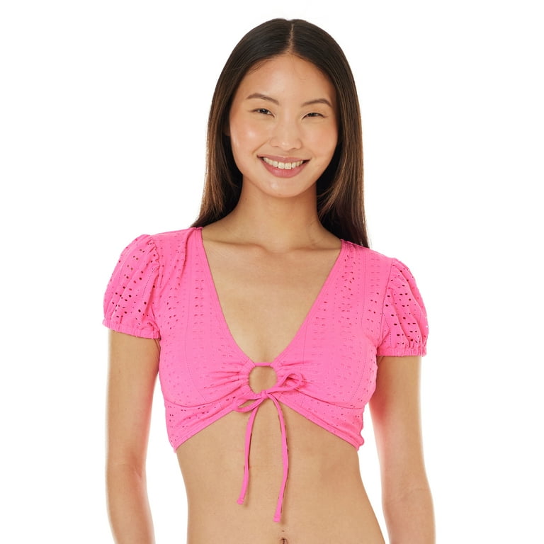 Puff sleeve bikini discount top