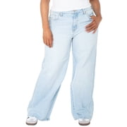 Celebrity Pink Women's and Women's Plus Baggy Wide Leg Jeans, Available in Regular, Short, Long Inseams, Sizes 1-24W