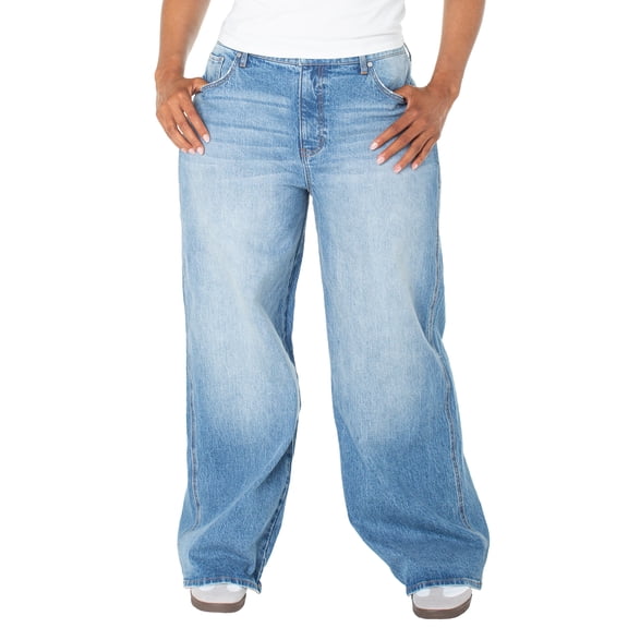 Celebrity Pink Women's and Women's Plus Baggy Wide Leg Jeans, Sizes 1-24