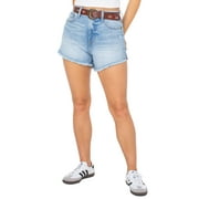 Celebrity Pink Juniors Basic Ultra High Rise Fray Belted Shorts