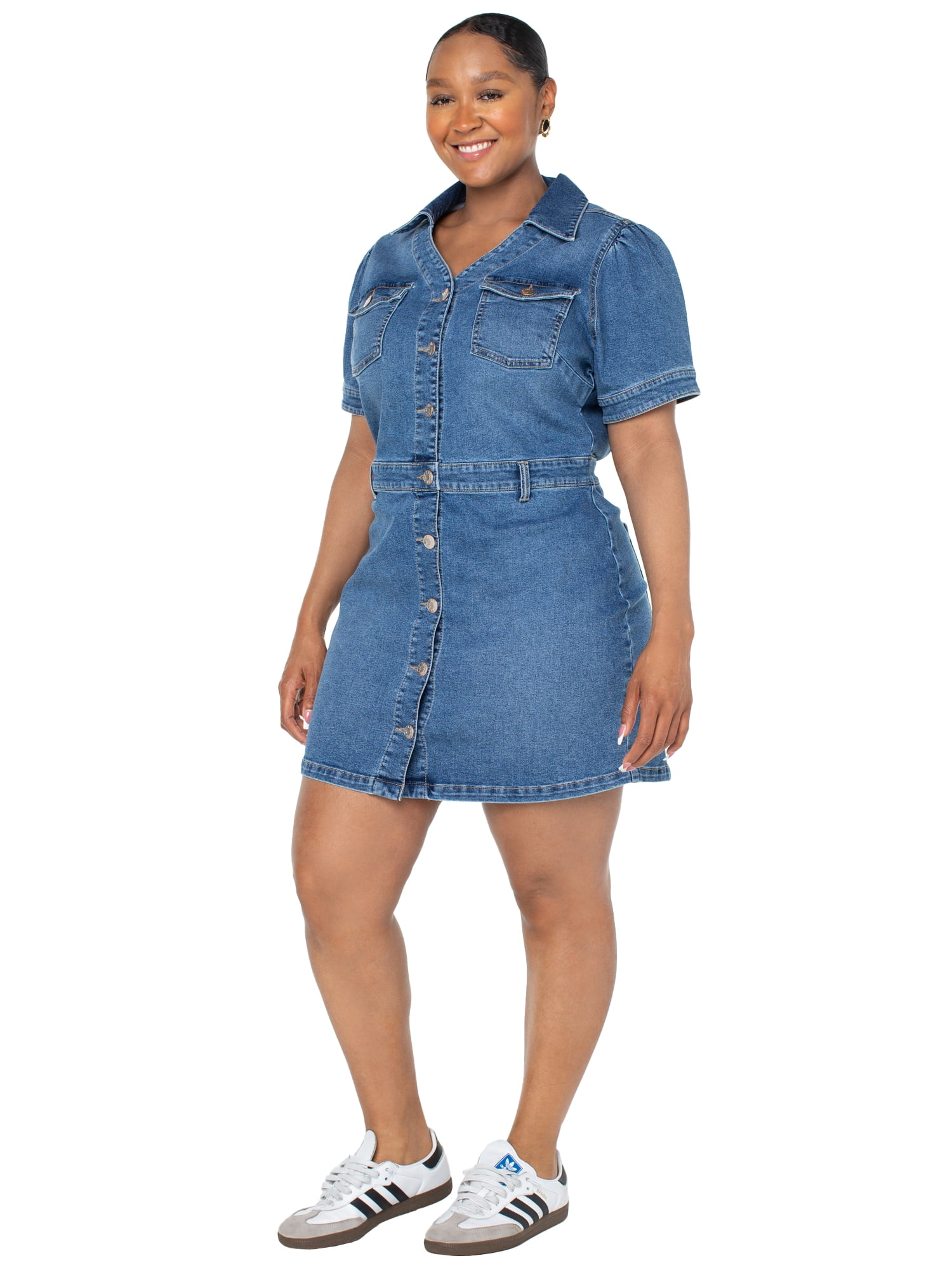 Celebrity Pink Juniors Button up Dress, Women's and Women's Plus