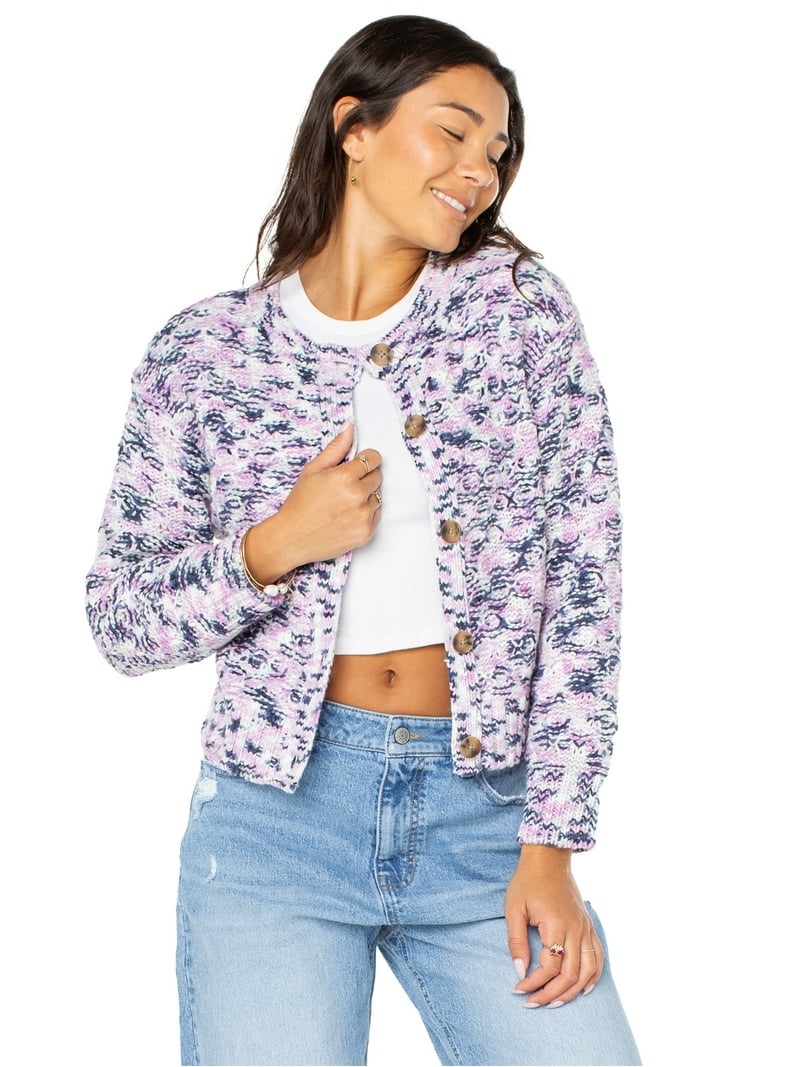 Celebrity Pink Women's and Women's Plus Marled Cardigan Sweater