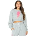 thumbnail image 1 of Celebrity Pink Juniors Cropped Sweatshirt w/Lightening Bolt Print, Sizes XS-XXXL, 1 of 4