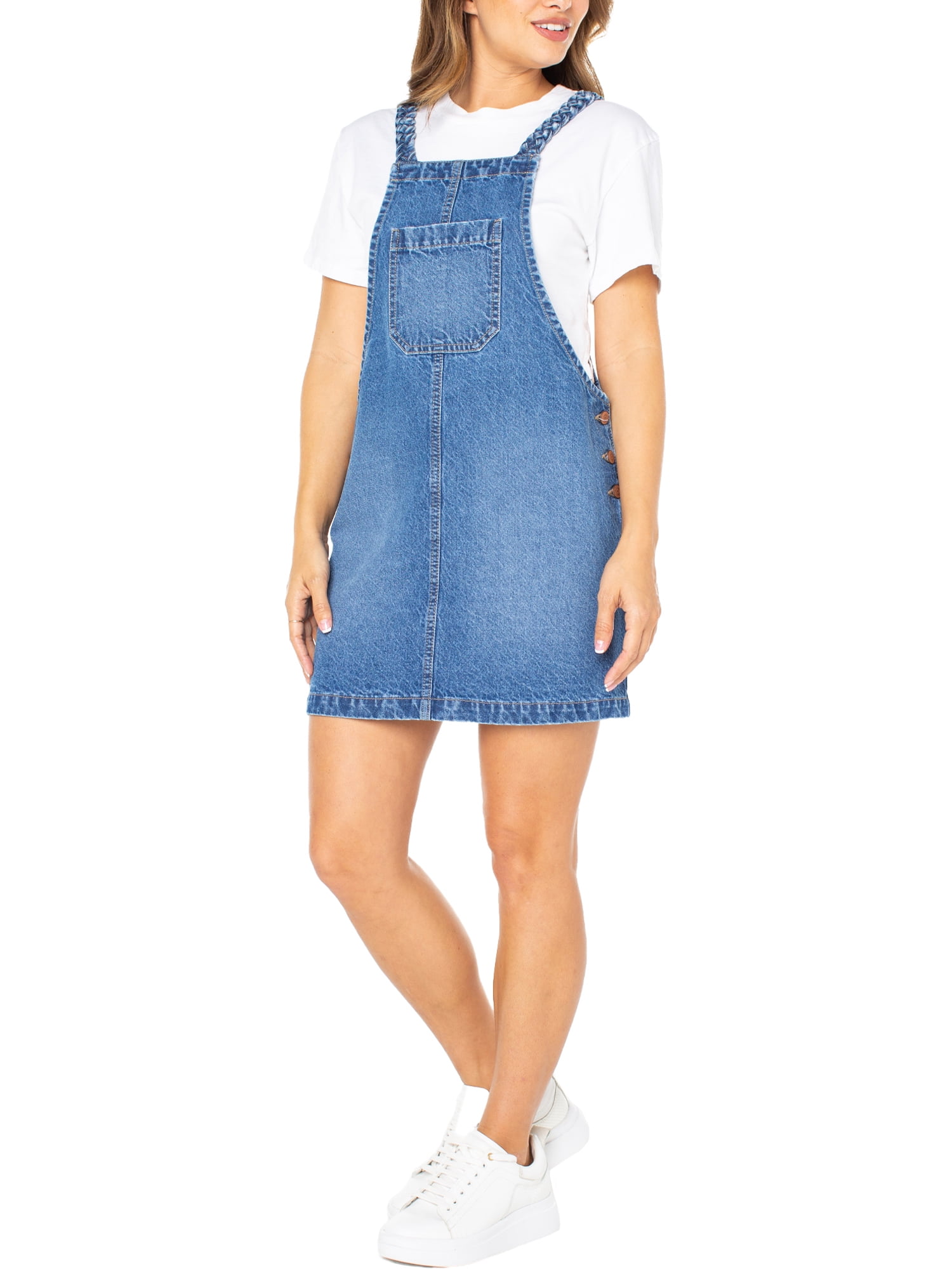 Buy Blue Denim Pinafore Dress 18 | Dresses | Tu