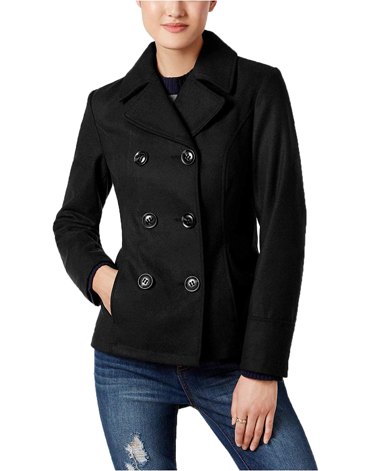 Juniors peacoat with hood outlet