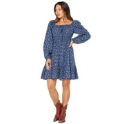 CELEBRITY PINK Women’s and Women’s Plus Floral Print Babydoll Dress with Long Sleeves, Sizes XS-4X