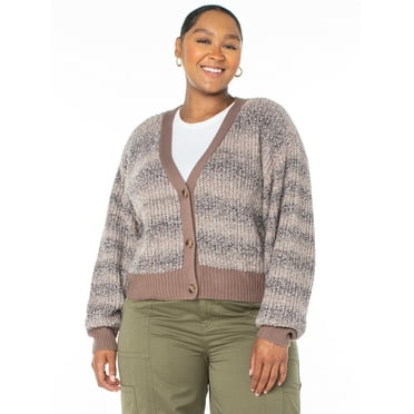 Celebrity Pink Women's and Women's Plus Boyfriend Cardigan, Sizes XS-3X