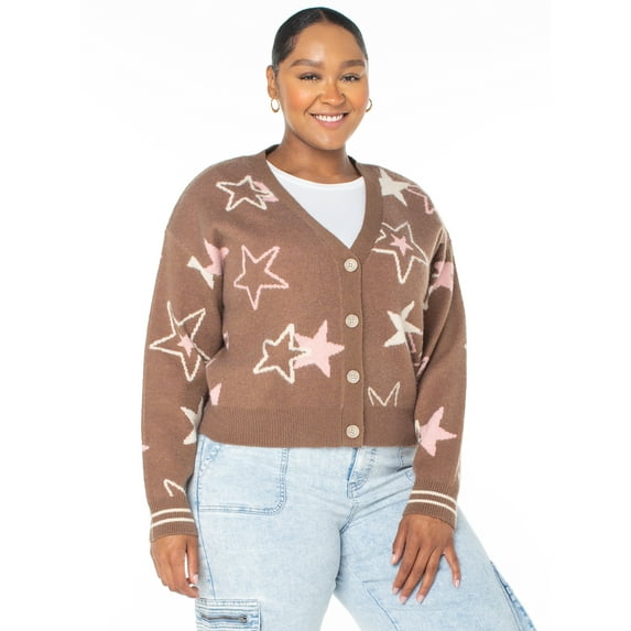 Celebrity Pink Women's and Women's Plus Long Sleeve Cardigan, Sizes XS-3X