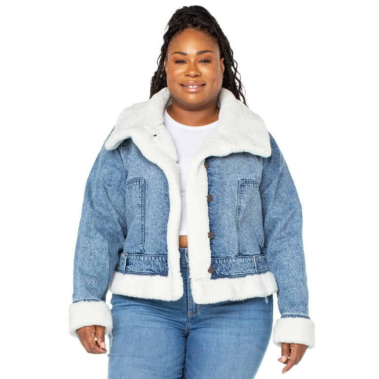 Celebrity Pink Juniors Plus Size Faux Shearling Lined Corduroy Jacket