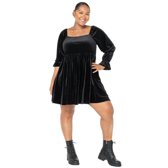 Celebrity Pink Women's and Women's Plus Puff Sleeve Dress, Sizes XS-3X