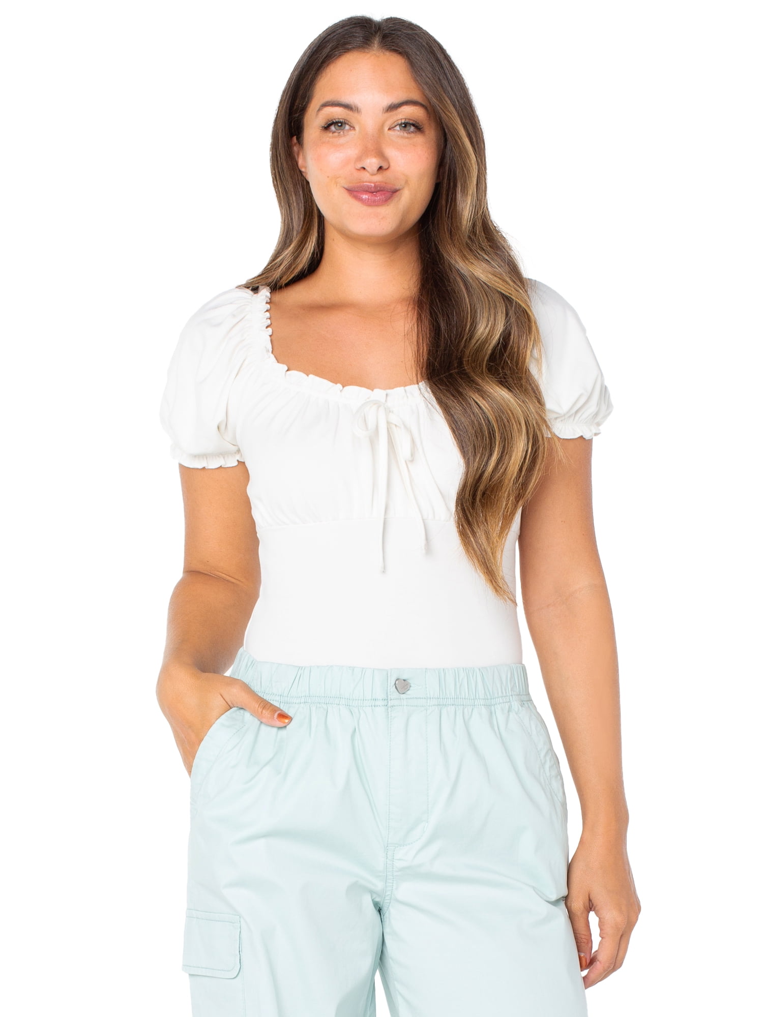 Celebrity Pink Juniors Short Sleeve Ruffle Bodysuit