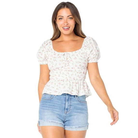 Celebrity Pink Juniors Short Sleeve Woven Top