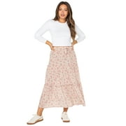 Celebrity Pink Women's and Women's Plus Tiered Maxi Skirt, Sizes XS-4X