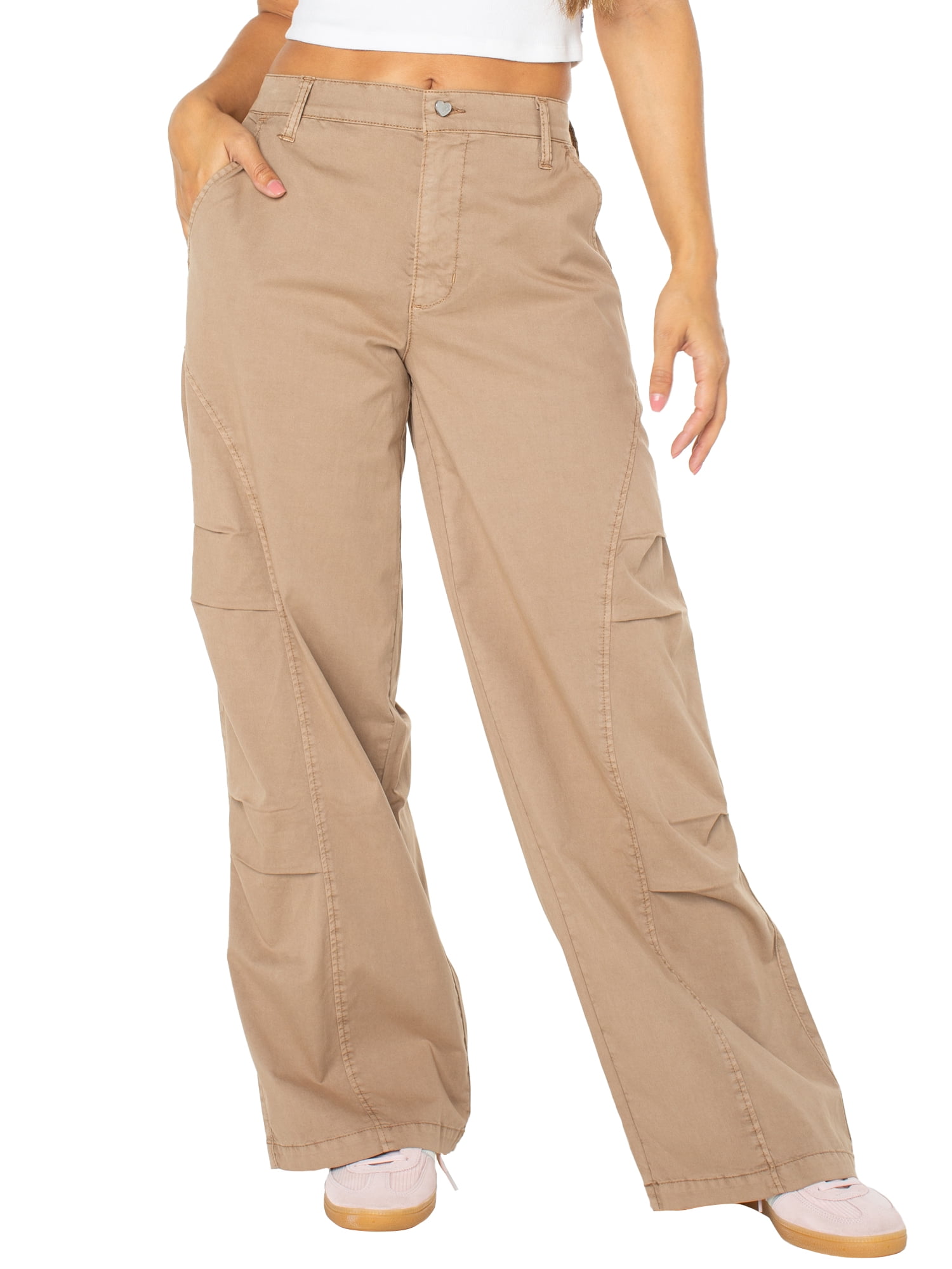 Celebrity Pink Women’s and Women's Plus Wide Leg Cargo Pants, Sizes XS-4X