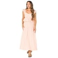 thumbnail image 1 of Celebrity Pink Women’s Cotton Tiered Midi Skirt with Lace Trim, Sizes XS-XXL, 1 of 4