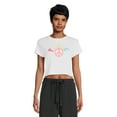 thumbnail image 1 of Celebrity Pink Juniors and Juniors Plus Graphic Cropped Sleep Tee with Short Sleeves, Sizes XS-3X, 1 of 5