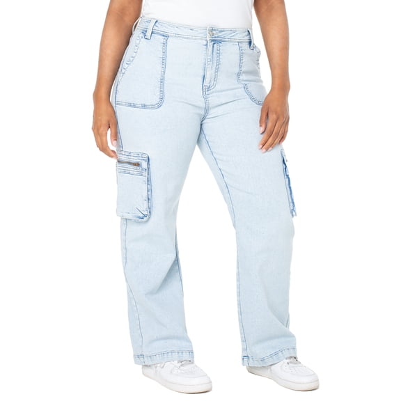 Celebrity Pink Juniors and Juniors Plus Mid Rise Wide Leg Cargo Pant Sizes 1-24W