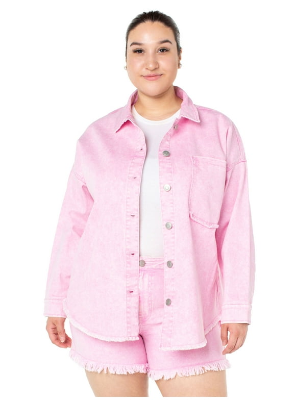 Celebrity Pink Juniors and Juniors Plus Shacket, Sizes XS-3X