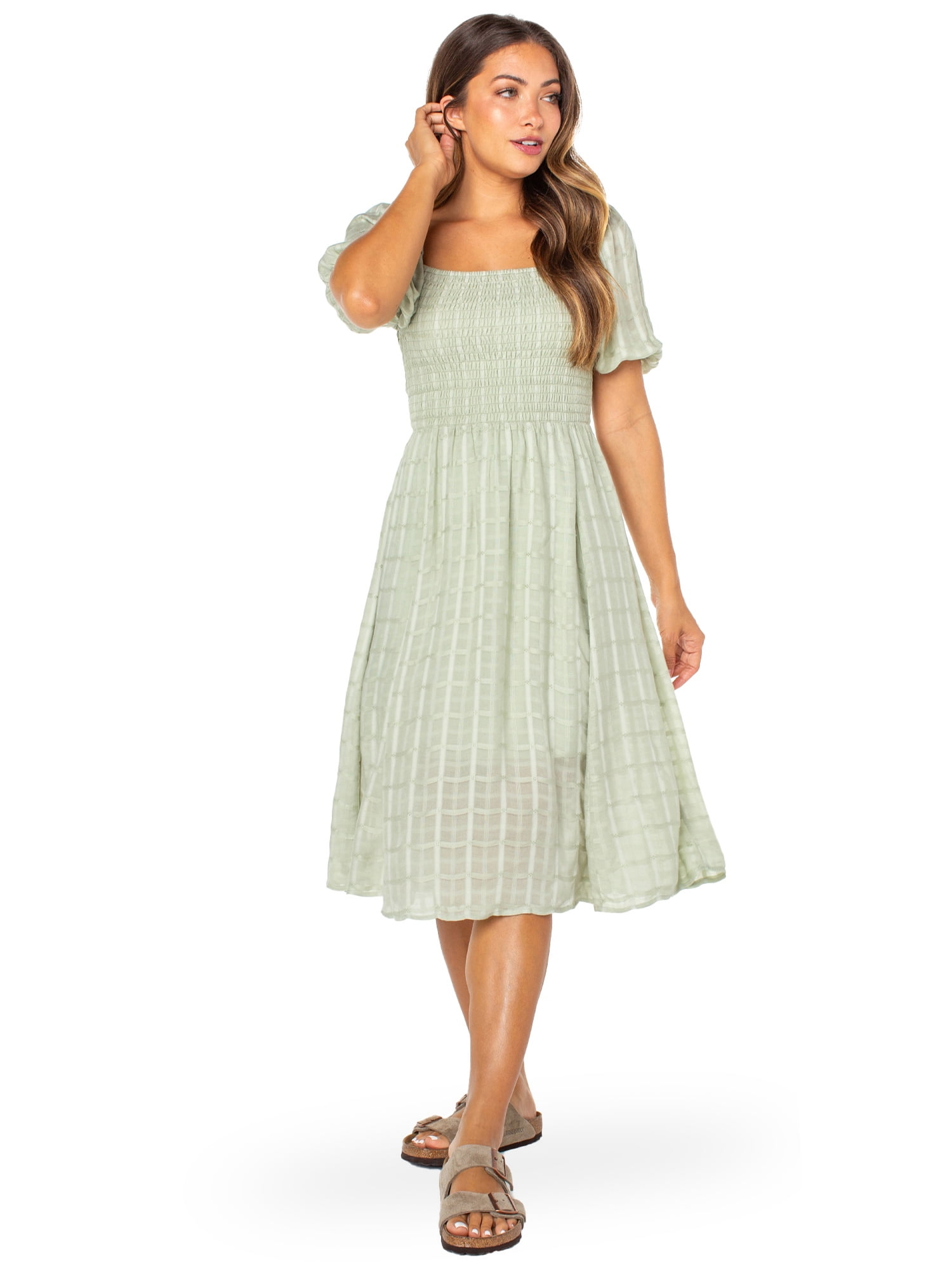 strapless open back dress Broderie Anglaise Pink Cotton Shirtdress main image 1
