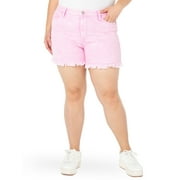 Celebrity Pink Juniors and Juniors Plus Ultra High Rise Fray Hem Denim Shorts, Sizes 1-24