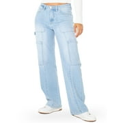 DKINJOM Celebrity Pink Juniors and Juniors Plus Wide Leg Seamed Cargo, Sizes 2-24