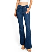 Celebrity Pink Regeneration Women's Juniors High Rise Flare Jeans (3, Dark Denim)