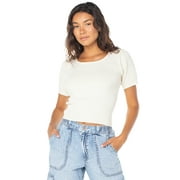 CELEBRITY PINK Short Sleeve Puff Sleeve Rib Sweater Top, Women's