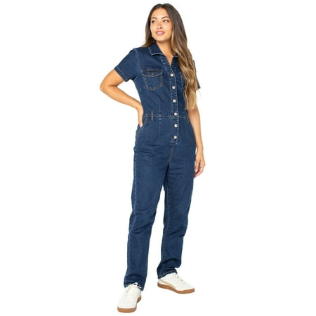 Celebrity Pink Slim Fit Short Sleeve Boilersuit, Juniors