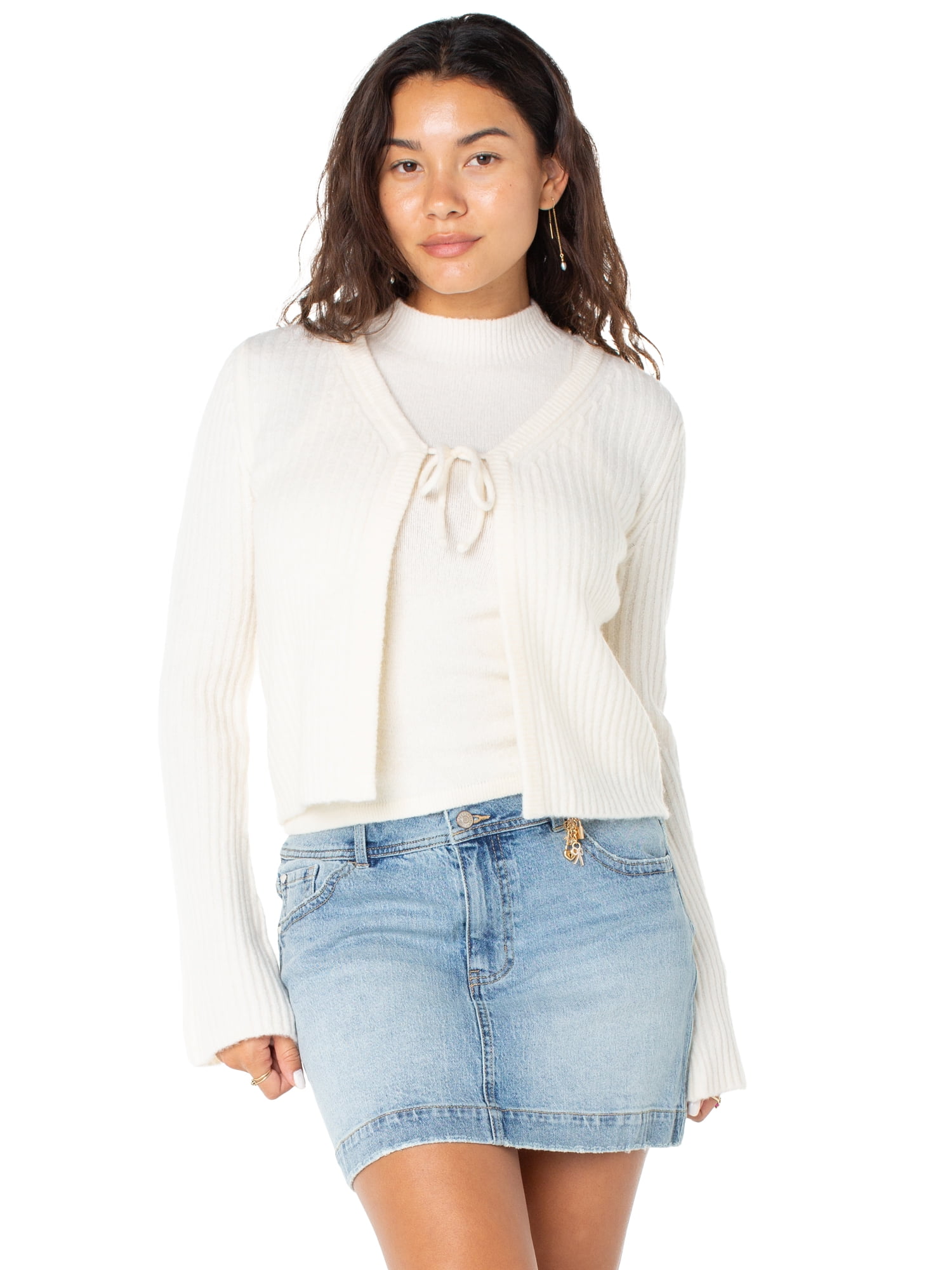 Celebrity Pink Women's 2 Piece Sweater Set Sleeveless Mockneck