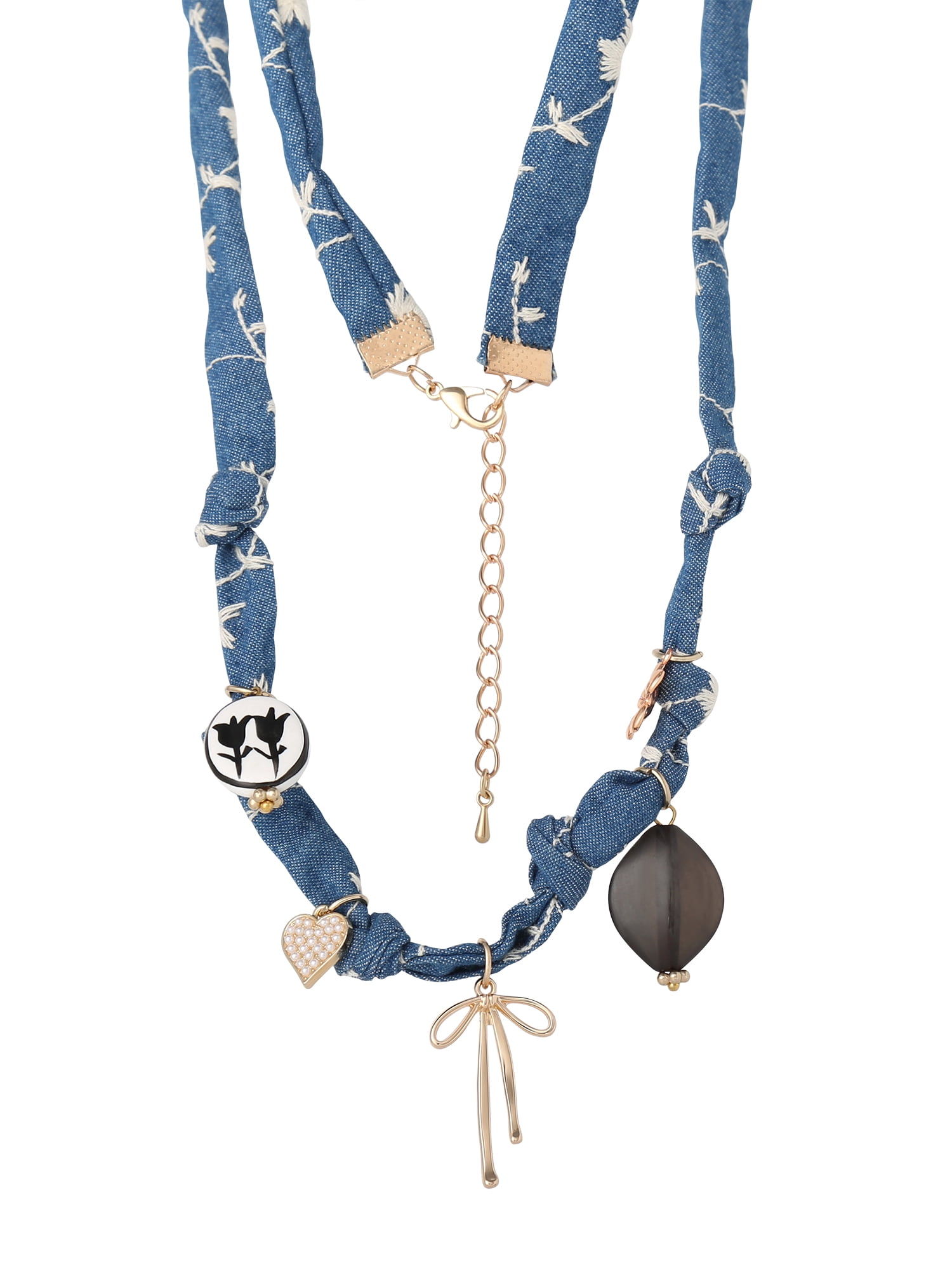 Celebrity Pink Boho Bandana Charm Necklace