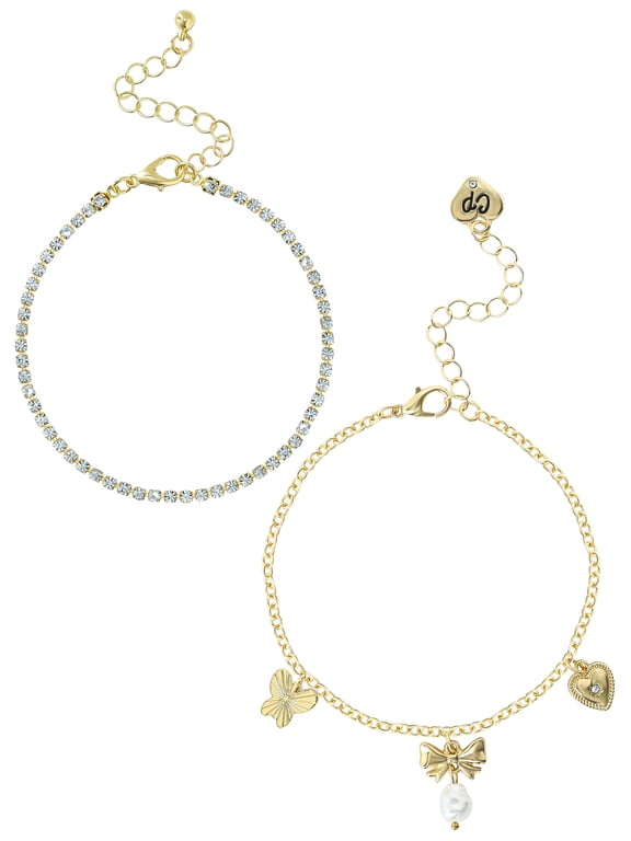 Women's Beaded Charm Bracelet with Bow Accent