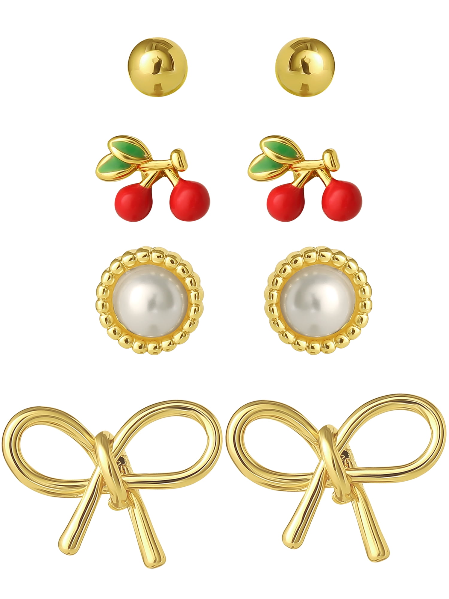 Celebrity Pink Women's Bow Stud Earring Set - 4 Pairs