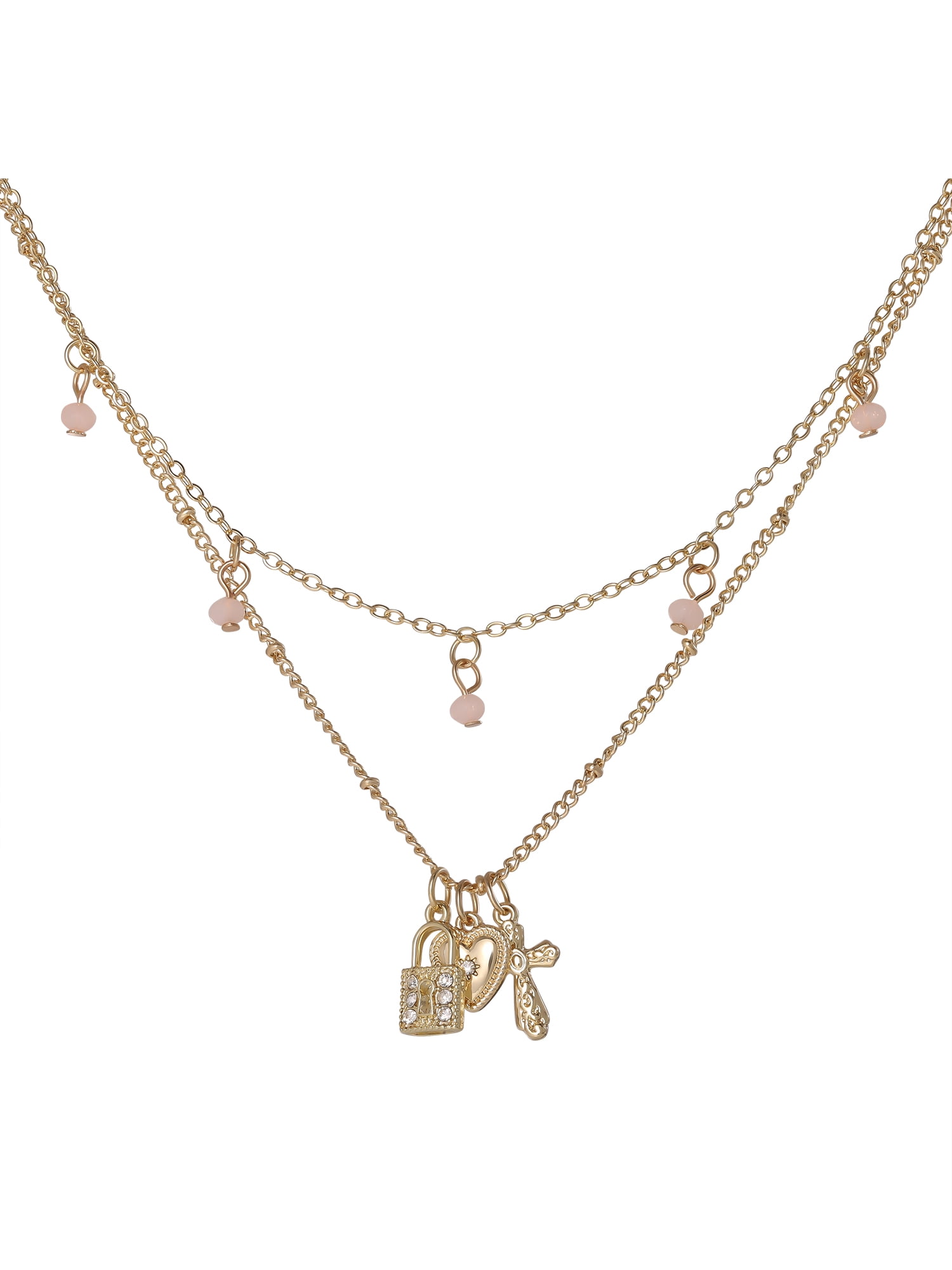 Celebrity Pink Women's Cross Charm Necklace with Adjustable Chain
