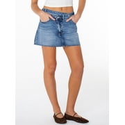 Celebrity Pink Women's Crossover Waistband Denim Skort, Sizes XS-XXXL