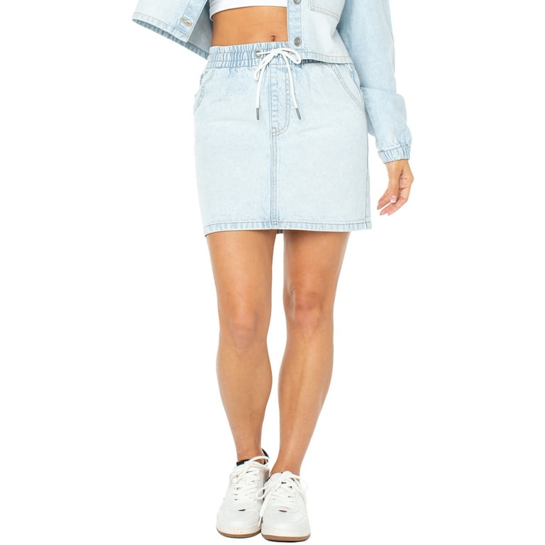 Celebrity pink 2025 white denim skirt
