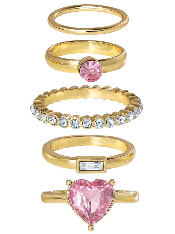 Women's Fashion Stackable Ring Set - 5 Pieces