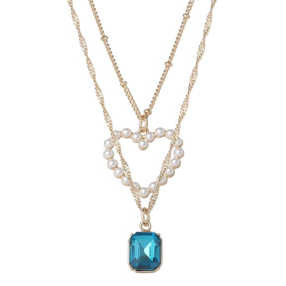 Celebrity Pink Women's Layered Heart Pendant Chain Necklace