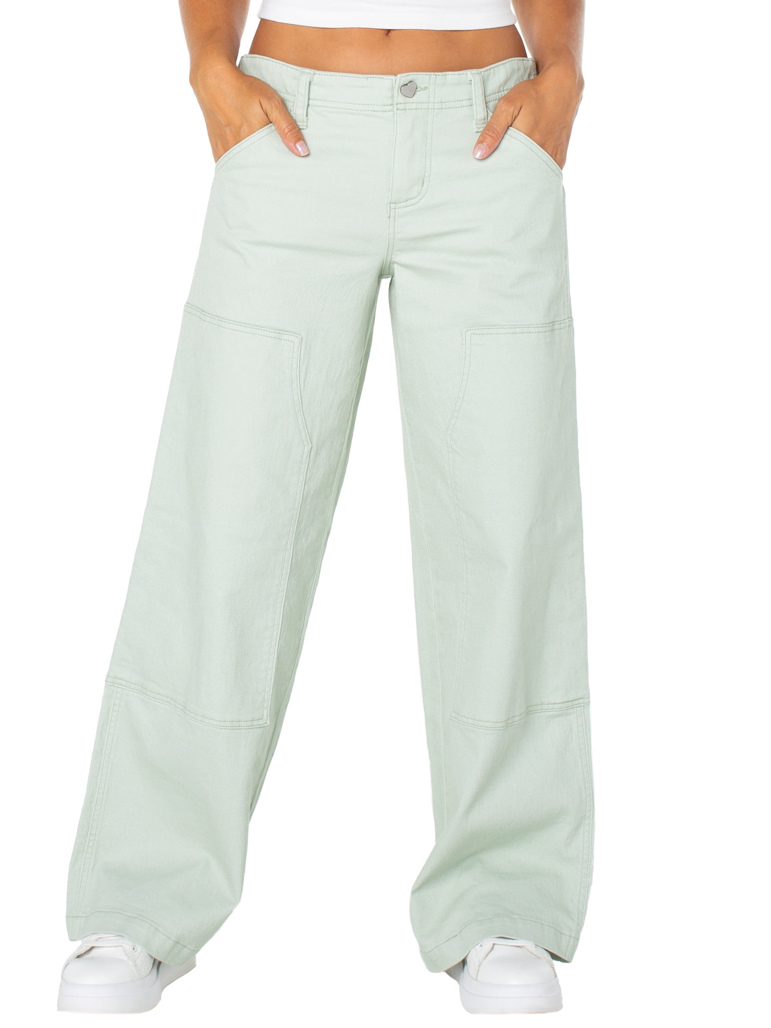 Celebrity Pink Women's Low Rise Baggy Utility Wide Leg Jeans, Sizes 1-21
