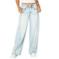 thumbnail image 1 of Celebrity Pink Women's Low Rise Double Waistband Wide Leg Jeans, Sizes 1-21, 1 of 4