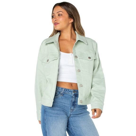 Celebrity Pink Women's Oversized Boyfriend Denim Jacket, Sizes XS-XXXL