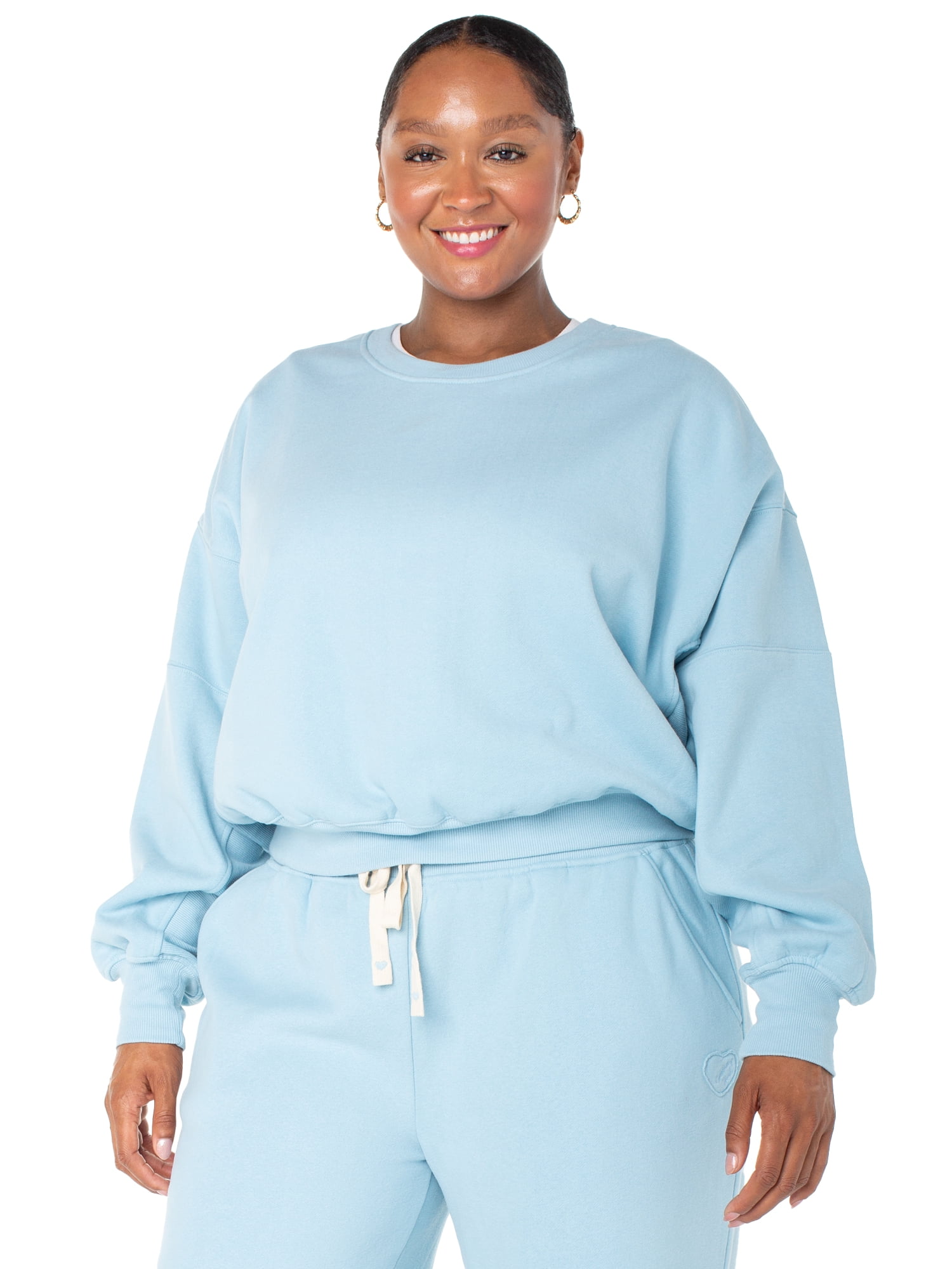 Celebrity Pink Women's Oversized Boyfriend Sweatshirt Celebrity Pink Women's and Women's Plus Oversized Boyfriend Sweatshirt, Sizes XS-4X